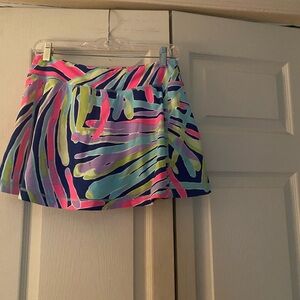 LILLY PULITZER LUXLETIC BOLD PRINT GOLF SKIRT SKORT ACTIVEWEAR ATHLEISURE NAVY